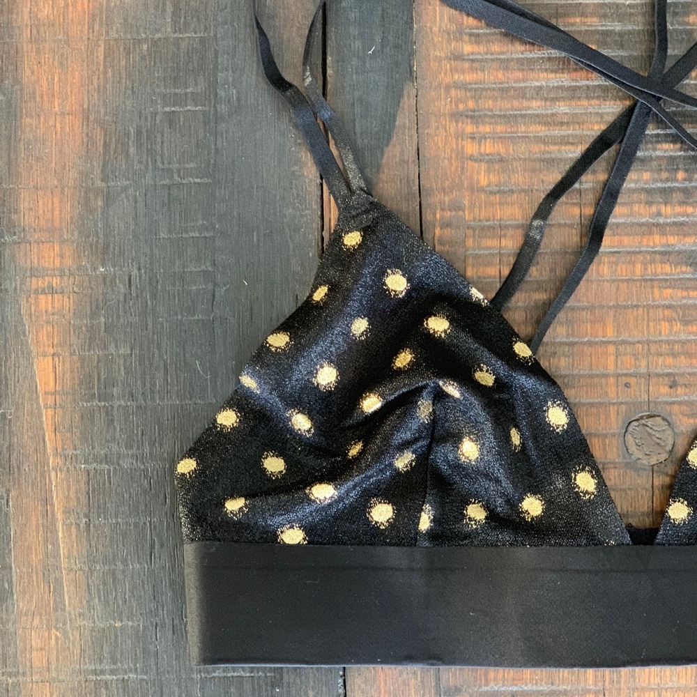 Sam Edelman Black/Gold Dot Bralette - Picture 6 of 7